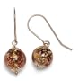14k Yellow Gold 10mm Venetian Glass Bead Wire Earrings