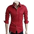 Doublju Mens Casual Shoulder Strap Shirts (CXJL)