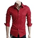 Herren Casual Schulterriemen Pocket Slim Hemden (CJL)