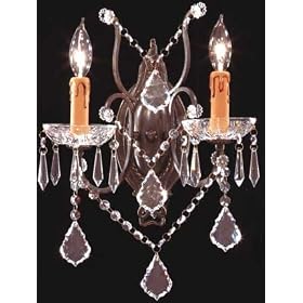 LAMPS BEAUTIFUL Charleston Crystal Two Light Wall Sconce by James R. Moder--Excellent... by Unknown