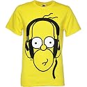 Simpsons Bright Homer with Headphones Men's T-Shirt