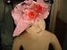 Pink Gimp floppy hat with two pink roses