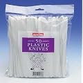 50 x Plastic KNIVES Catering Tableware Strong Disposable Cutlery