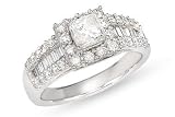 1 1/3 Carat Diamond 14K White Gold Bridal Engagement Ring