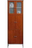 BATHROOM STORAGE WALL CABINET WITH TOWEL BAR, 2DOOR/2DRAWER, DARK