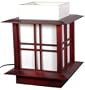 Asian - 10" Akida Japanese Wood & Rice Paper Shoji Lantern Oriental Lamp - Rosewood