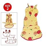 Doggy Yellow Red Grids Apple Size 2 Terry Bathrobe Sleepwear