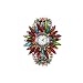 Shihao Gorgeous Flower Women Bracelet Watch in Graytone Plate Stunning Rainbow Crystal Beads Floral Design I