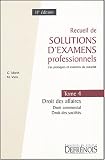 Revue Répertoire Defrénois  / Recueil de solutions d'examens professionnels : Tome 4, Droit des affaires, Droit commercial, Droit des sociétés, Cas pratiques et examens du notariat