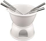 BIA Cordon Bleu 7-Piece Chocolate Fondue Serving Set in Gift Box, White