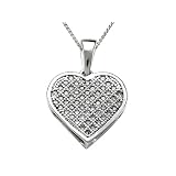 0.15 cttw Genuine Heart Shaped and Round Diamonds Pendant in White Gold