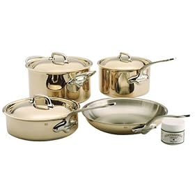 Mauviel Cuprinox Style 7-Piece Stainless-Steel-Lined Copper Cookware Set