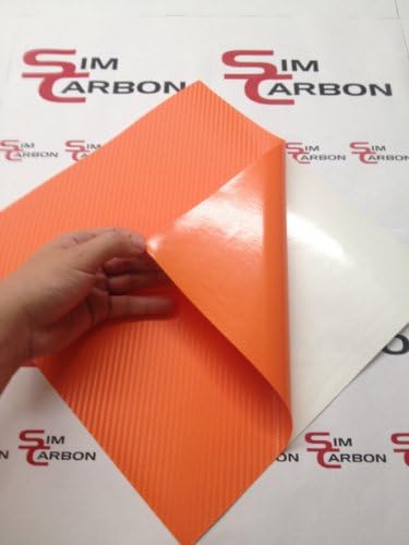 SimCarbon 3D Orange Carbon Fiber Vinyl Film Wrap 12" x 60" Sheet