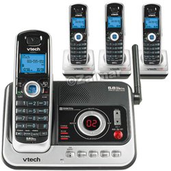V-Tech DS4121-4 5.8GHz DSS Four Handset Cordless Answering System with Caller ID (Silver/Black)