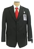 Sean John - Sean John Mens Single Breasted 2 Button Solid Black Wool Suit - Size 42R