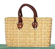Moroccan Straw Summer Beach / Shopper / Tote Bag 14"x9"x4.5"