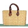 Moroccan Straw Summer Beach / Shopper / Tote Bag 14"x9"x4.5"
