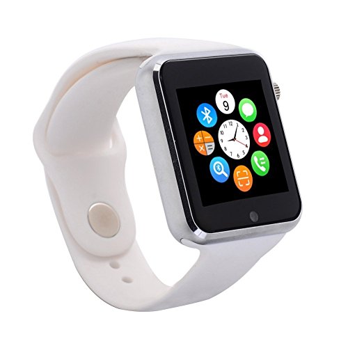 Sudroid Smart Watch Phone Bluetooth Smartwatch with 16GB TF Card and Wrist Watch for Android Samsung S5 S6 Note 4 Note 5 HTC Sony LG and iPhone 5 5S 6 6 Plus Smartphone (White)