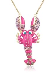 Betsey Johnson "Jewels of the Sea" Large Lobster Long Pendant Necklace, 30"