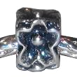 Antique Silver Plated Square with Flowers Spacer Bead Fits Pandora (1)