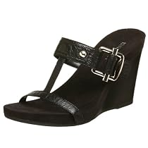 Nine West Women's Tavinos Platform Slide,Black,6.5 M US