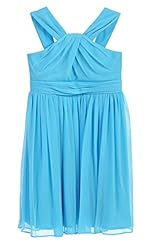 Girls Gathered Pleated  Two-Toned Sleeveless Polyester/Satin/Tulle Flower-Girl Dress  With a Bow(s)