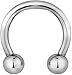 Forbidden Body Jewelry 14g 10mm Surgical Steel Internally Threaded Horseshoe Body Piercing Ring