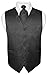Men's Paisley Design Dress Vest NeckTie BLACK Neck Tie Set for Suit or Tuxedo