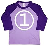 IMAGE OF First Birthday 3/4 Sleeve Baby Girl Lavender and Purple American Apparel T Shirt