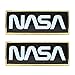 Official Licensed Metallic NASA Worm Logo Pin - 2 Pack Black White