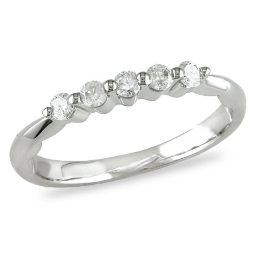 10k White Gold 1/10ct TDW Anniversary Ring Amour