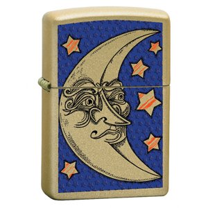 Zippo Lighter BS Face-Moon, Honey Gold