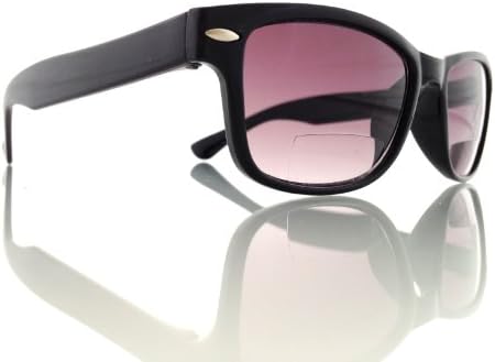 Bifocal Reading Sunglasses, Wayfarer Style, by ALPHA BOOMER (2.50, Black)