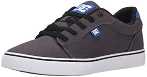 DC Men's Anvil TX Skate Shoe, Grey/Grey/Blue, 14 M US