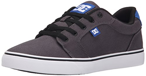 DC Men's Anvil TX Skate Shoe, Grey/Grey/Blue, 12 M US
