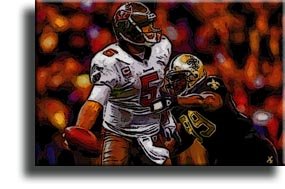 Completely Handpainted American Football Sport Painting, Custom Order FL4497, Oil on Canvas, with Option to Paint Jerry, Brett & Co. from Any Other Favorite Photograph or Picture, Unframed, Size 20