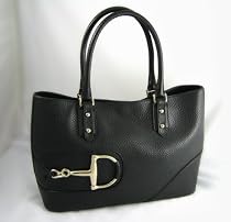 Gucci Handbags (Black) 137385 D-Ring Medium Leather Tote Bag