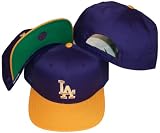 Los Angeles Dodgers Purple/Gold Two Tone Plastic Snapback Adjustable Plastic Snap Back Hat / Cap