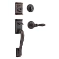 Kwikset 98001-099 Signatures Ashfield SmartKey Handleset with Ashfield Interior Lever, Rustic Bronze