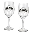 San Francisco Giants 2pc Wine Glass Set - Primary Logo MLB Baseball