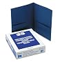 ~:~ ESSELTE PENDAFLEX CORP. ~:~ Twin-Pocket Portfolio, Embossed Leather Grain Paper, Royal Blue