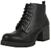 Soda Women's Nevitt Faux Leather Lace Up Chunky Heel Combat Style Boots