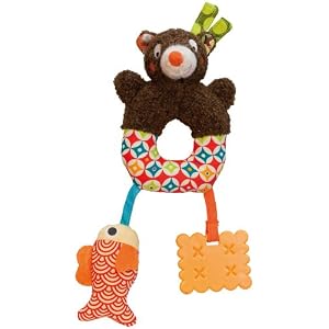 Woodours Mini Baby Activity Rattle and Teether Bear Take Along Toy by Woodours