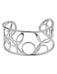 ELLE Sterling Silver Modern Scrollwork Cuff Bracelet