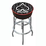 Four Aces Spade Logo Padded Bar Stool