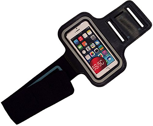 Apple iPhone 5 5s 5c Neoprene Cell Phone Arm Band for Running, Walking, Hiking, and Other Exercise and Sports Activities by ASCT (Black)