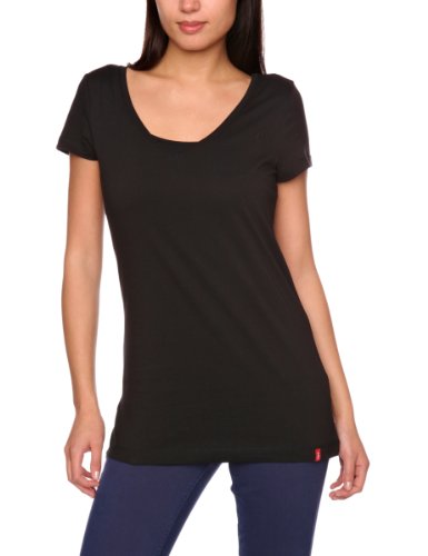 edc by ESPRIT Damen T-Shirt N42721, Gr. 40 (L), Schwarz (black 001) Preisvergleich