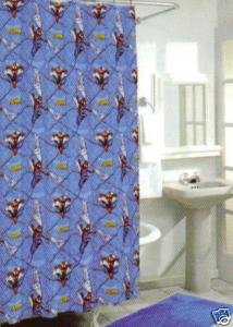 Spiderman Fabric Shower Curtain & Hooks Set
