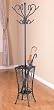 Coat Rack in Sandy Black Finish with Umbrella Stand