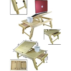New Adjustable Computer Laptop Desk Bed Table Desk W/ Drawer